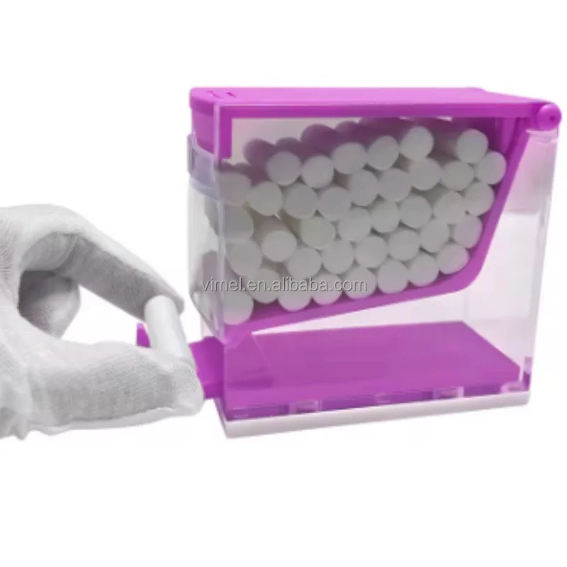 Dental Cotton Roll Dispenser Holder Press Type Box Holder Dental Swab Storage Box Dentistry Organizer Accessories Lab Supplies