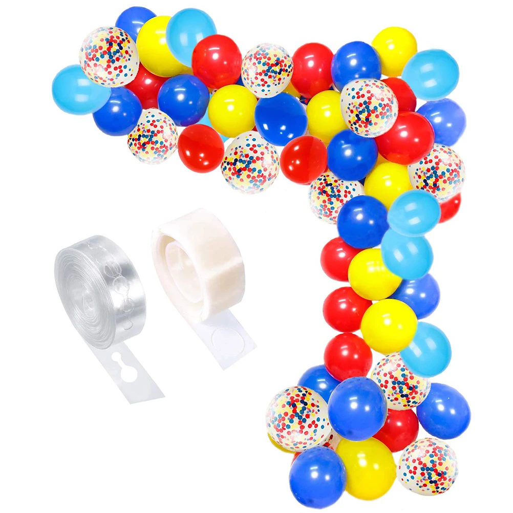 

74pcs 1 Set Traffic Theme Birthday Balloon Decoration Kit Colorful Bunting Flags Latex Confetti Set Party Room Decor Car Banner