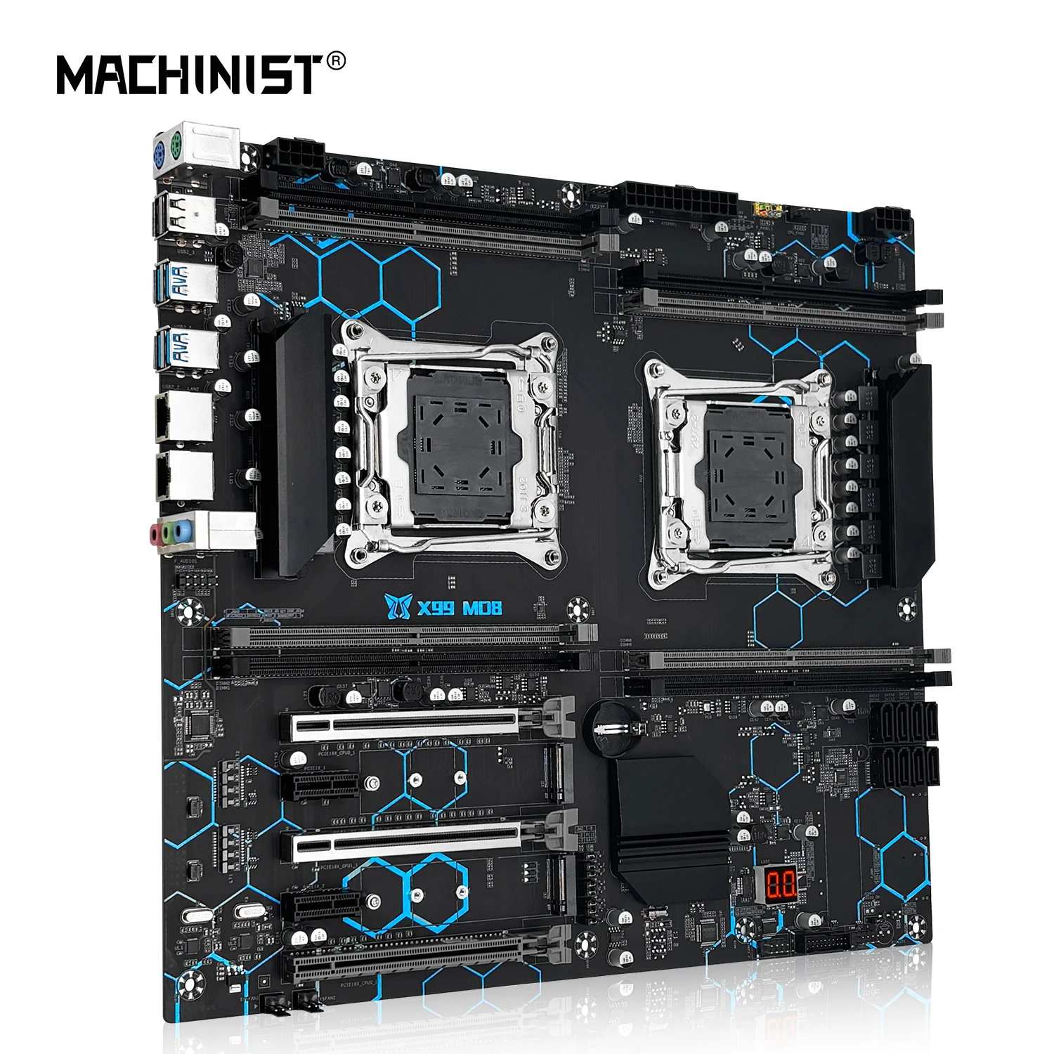 X99 MD8 MACHINIST X99 Dual CPU Motherboard Supports LGA 2011-3 Intel Xeon E5 V3/V4 Processor and DDR4 RAM Four-channel Memory