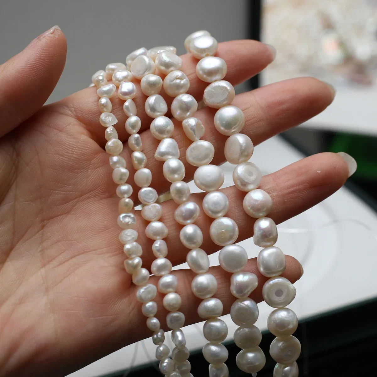 18cm Full Strand AA Irregular Freshwater Pearls Loose Single Beads Premium Craft Supplies For Ladies Handmade Jewelry Presents