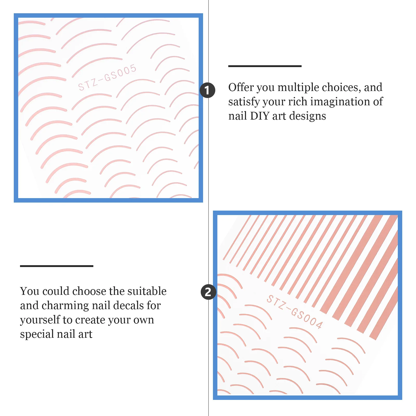 

6 Sheets Nail Art Stickers Decorations Designer Decals Stickernail for Removable