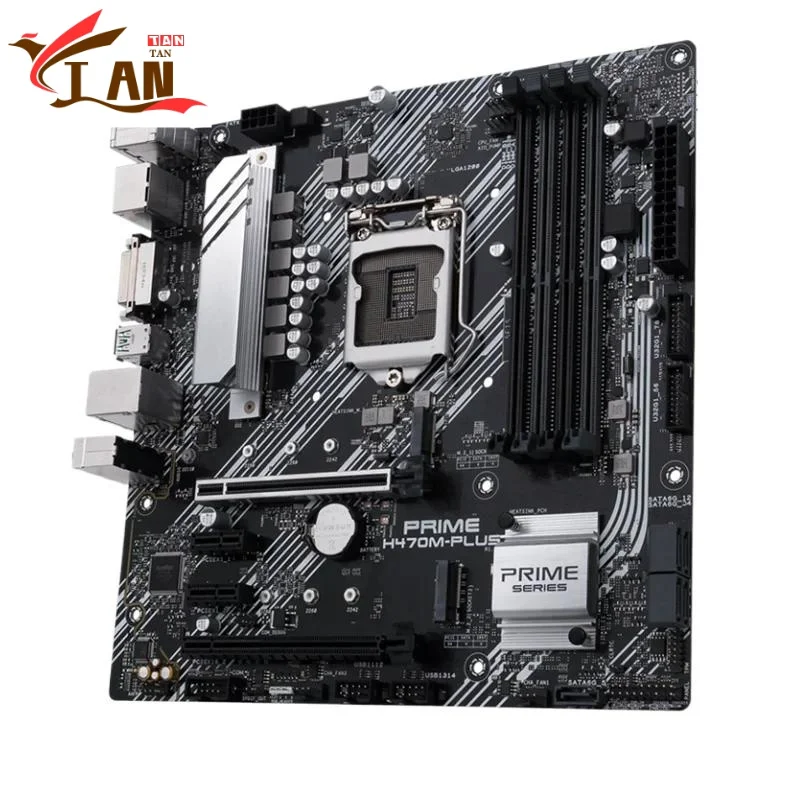 Para PRIME H470M-PLUS placa base 128GB HDMI PCI-E3.0 M.2 LGA 1200 DDR4 Micro ATX H470 placa base 100% probado completamente funciona Tan