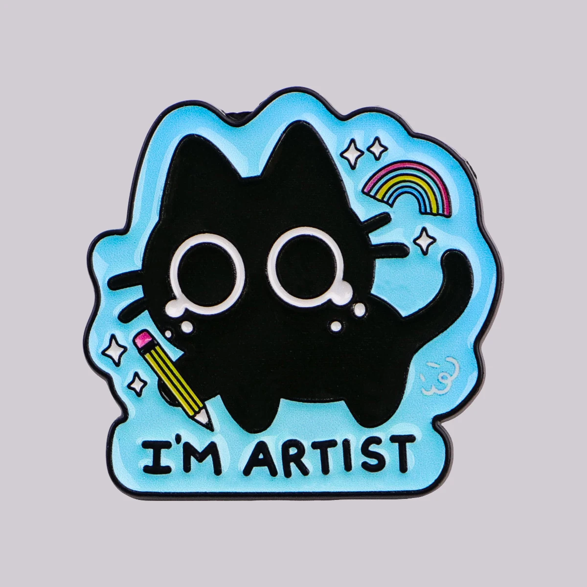 Cute Black Cat Enam…