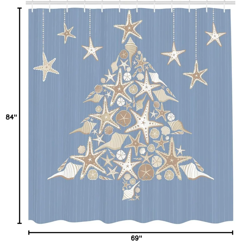 ستارة دش الشتاء العجائب: شجرة ندفة الثلج الاحتفالية وتصميم الصقيع لديكور الحمام الموسمي #5