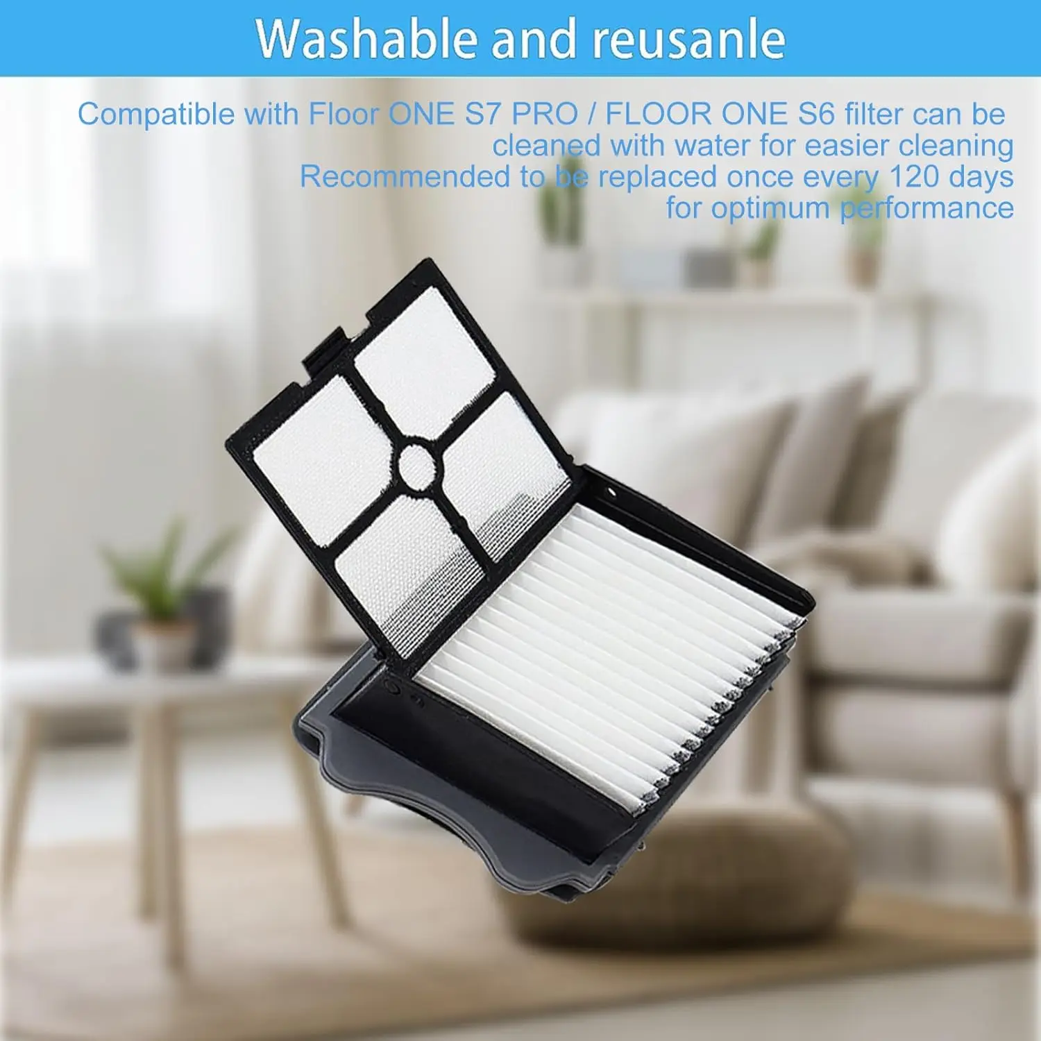 Rullo spazzola con filtro HEPA per Tineco FLOOR ONE S6/Floor ONE S7/FLOOR ONE S7 PRO Cordless Wet Dry Aspirapolvere Accessori