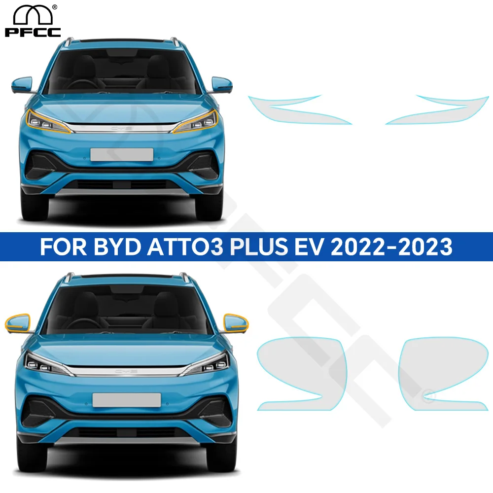 

For BYD ATTO3 Plus EV 2022-2023 PPF Clear B Pillars Headlight Pre Cut Car Paint Protection Film TPU Transparent Accessories