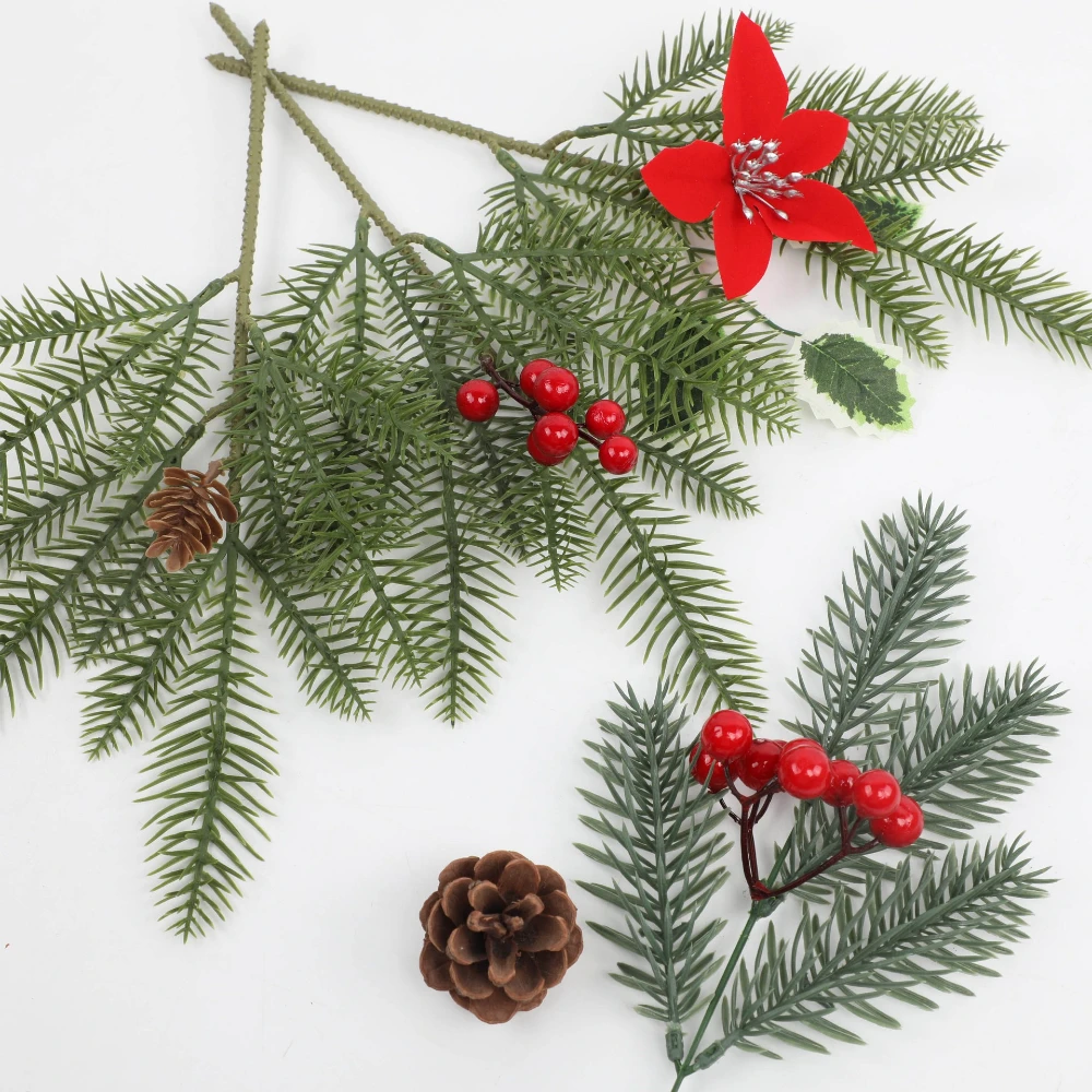 

Artificial Plant Fake Pine Needle Branch DIY Xmas Garland Ornament for Merry Christmas Decoration Festival Background Home Decor