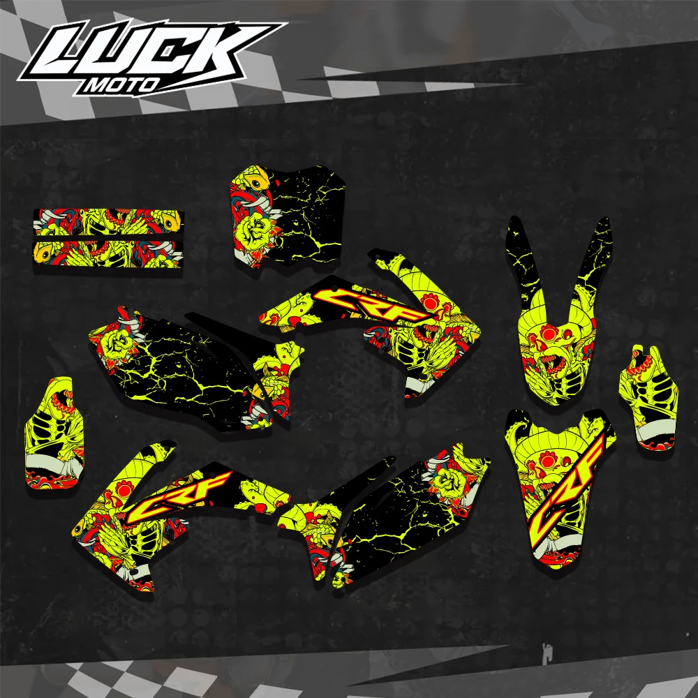 

LUCKMOTO For Honda CRF250 2010-2013 CRF450 2009-2012 CRF 250 450 Motocross Fairing Graphics Background Decals Sticker Customize