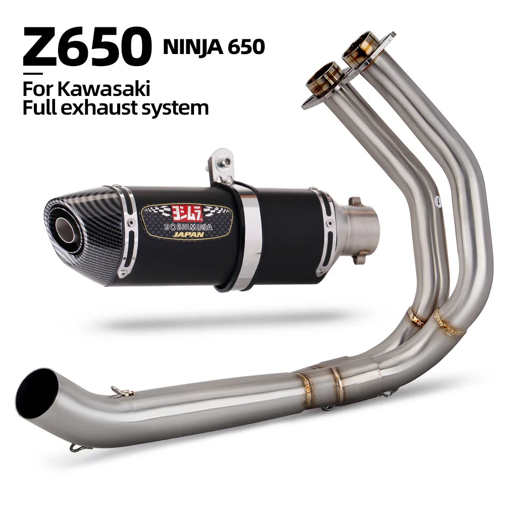 

Motorcycle Exhaust Full System For Kawasaki Ninja650 Z650 Ninja Z 650 2017-2024 Front Pipe Yoshimura R77 Muffler with DB Killer