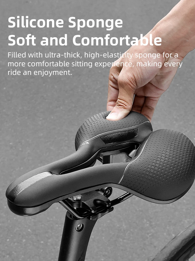 AliExpress ESLNF Bike Seat Equipped With LED Warning Lights Damping Perforated Ventilation Bicycle Saddle Bicycle Components