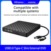 2 In 1 USB3.0 Type-C Slim External DVD RW CD Writer Drive Burner Reader Player Optical Drives For Laptop PC Portable DVD Burner
