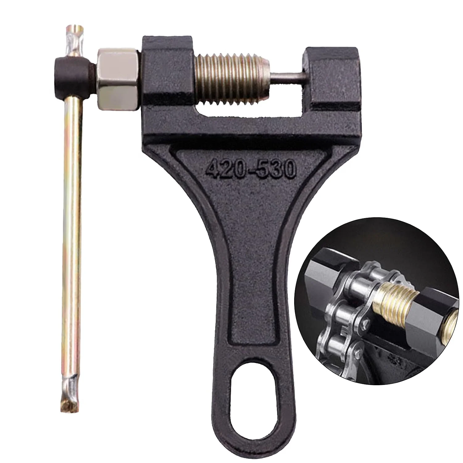 Professional Motorcycle Chain Breaker Riveter Kit, Heavy Duty Chain Splitter Tool for Bike & Industrial Chain Maintenance
