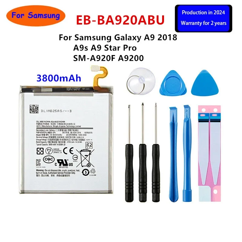 

Brand New EB-BA920ABU 3800mAh Battery For Samsung Galaxy A9 2018 A9s A9 Star Pro SM-A920F A9200 Mobile Phone +Tools