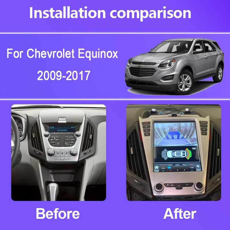 10.4 Inch For Chevrolet Equinox 2009-2017 Android15 Octa Core Car Multimedia Player Stereo Receiver Radio 4G WIFI GPS Carplay
