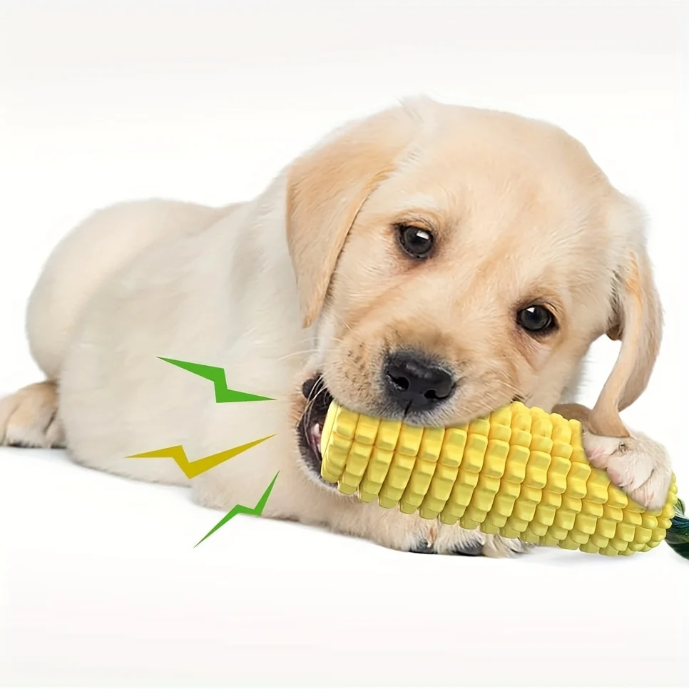 

Dog Chew Toys for Aggressive Chewers, Tough Durable Squeaky Interactive Dog Toys, Puppy Teeth Chew Corn Stick Toy for Small Larg