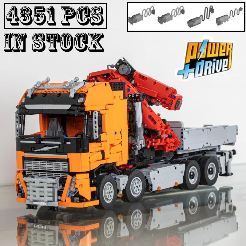 

New MOC-118230 FH16 750-version with large knuckle boom crane Engineering Vehicle Building Blocks Bricks Kids Toy Birthday Gifts