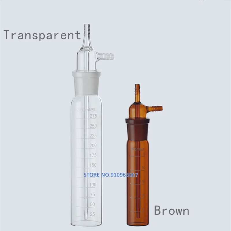 Botella absorbente de impacto para laboratorio, tubo de absorción de gas, 1 ud./lote, 10ml/25ml/50ml/75ml/125ml/250ml/275ml