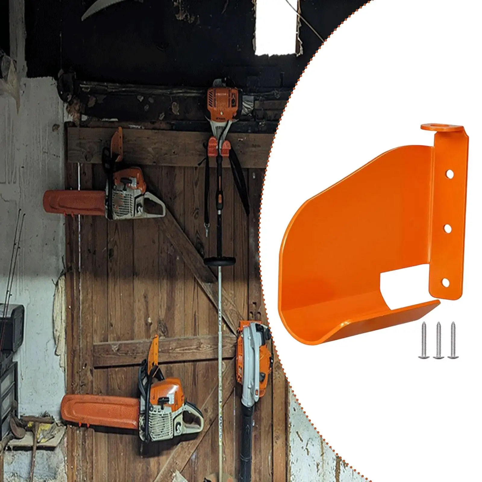 

Chainsaw Hanger Stainless Steel Easy Installation Universal Bracket Accessories Sturdy Heavy Duty Shed Organizer for Outdoor