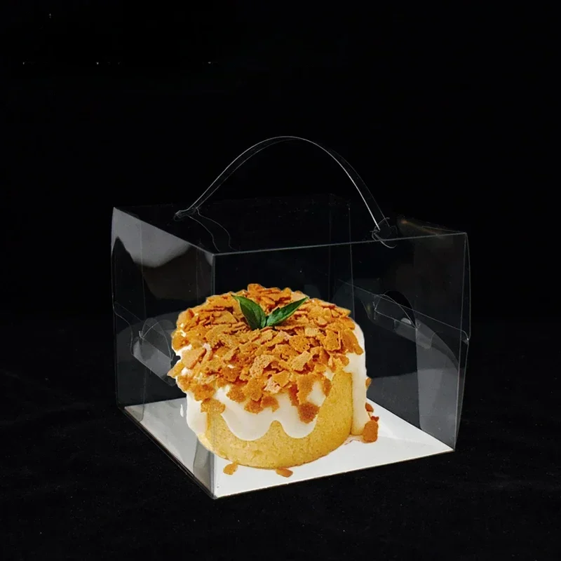 5/10/30Pcs Cake Box High Transparency PET Candy Biscuit Birthday Gift Packaging Portable Hand Boxes Baby Shower Wedding Favors