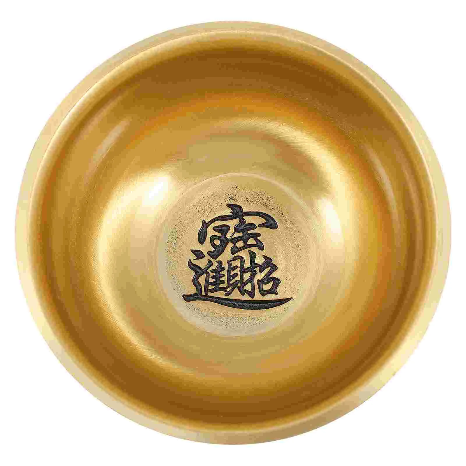 Brass Treasure Bowl nament Wealth Decor Home Office Shop Temple Bowls Ancestral Hall Prosperity Symbol Fortune Desktop