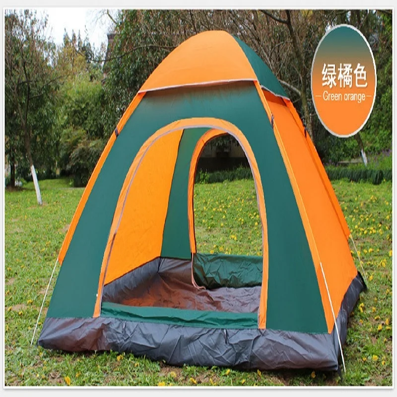 Fully Automatic Tent Silver Plastic Coating With Strong Air Permeability And Double Door Design, Easy To Carry