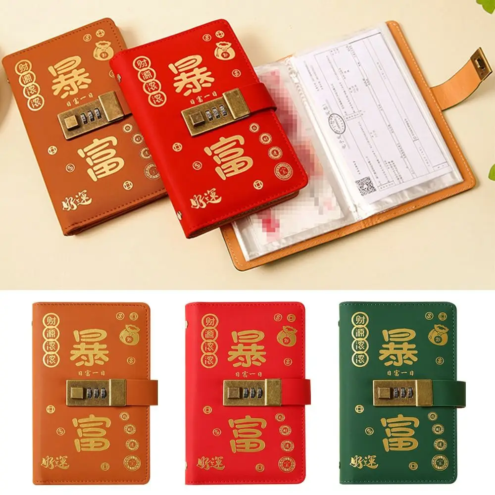 With Password Lock 100 Envelopes Money Saving Challenge Get Rich PU Money Collection Book Reusable Large Capacity Savings Binder