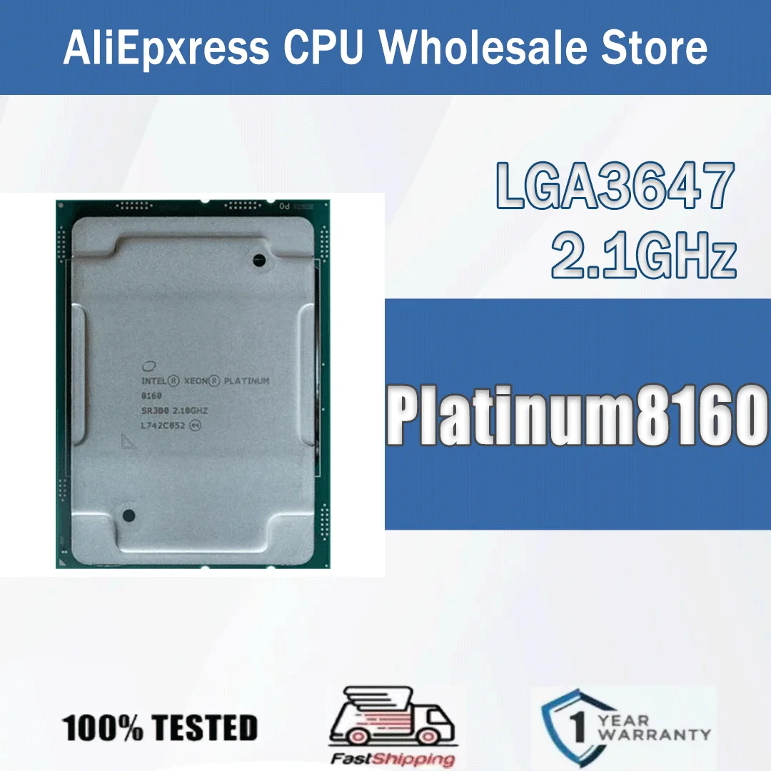 Intel Xeon Platinum8160 24 núcleos 48 hilos 2,1 GHz 33MB 150W ordenador CPU procesador servidor Platinum 8160 paquete LGA3647
