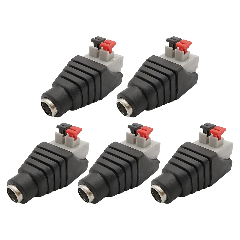 Secure Press wire DC Power Connector  5 5x2 1mm Size  Alloy + PVC Plastic Material  Suitable for Small LED Lights/Converter