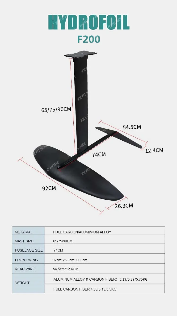 Paddleboard Kitewing Wing Foil Wingsurf Kitesurf Windsurf Wingboard F200 185cm2 Carbon l Surf Set Wingfoil SUP Standup