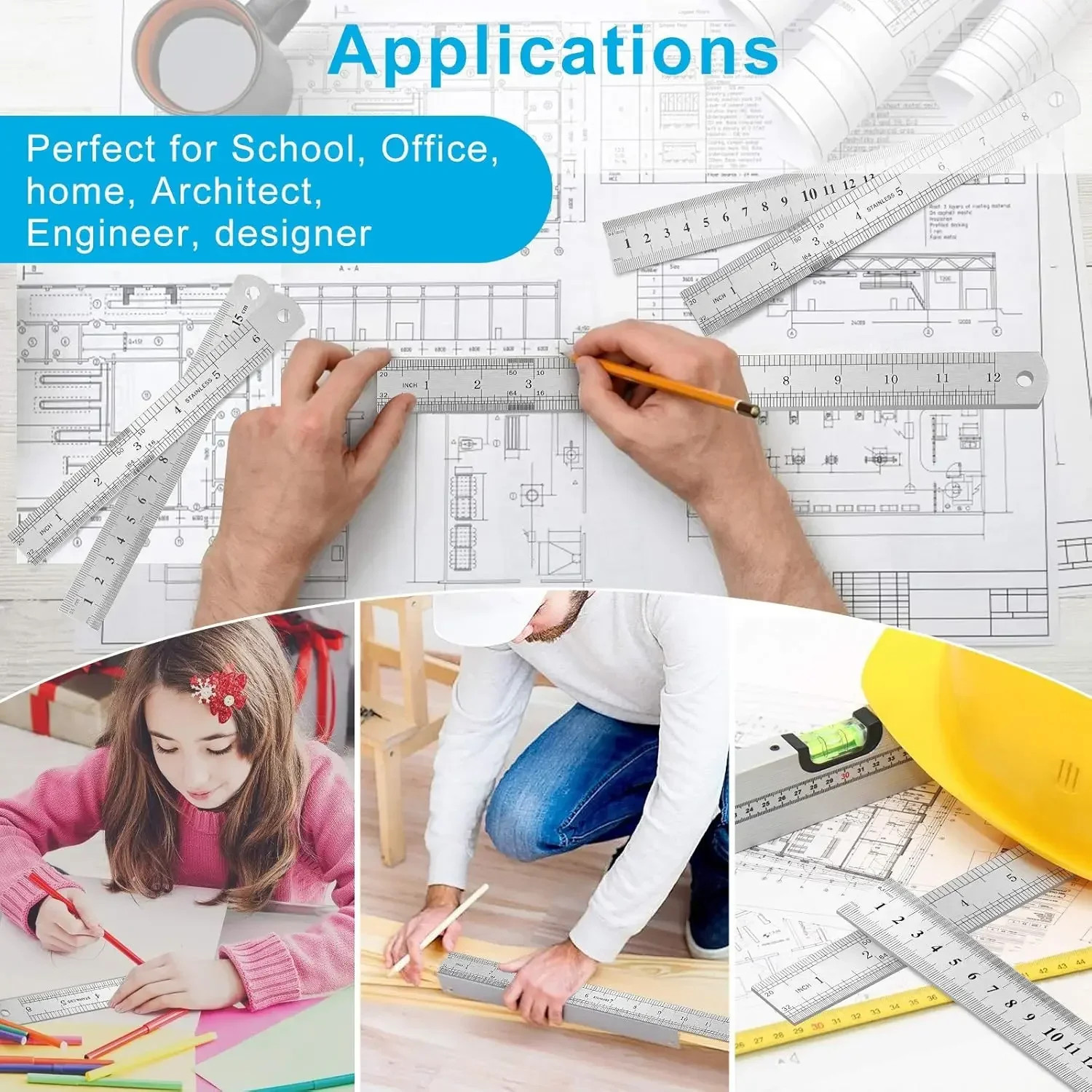 مسطرة فولاذية مسطرة من الفولاذ المقاوم للصدأ 6 في 20 في مسطرة فولاذية مسطرة فولاذية 40 سم مسطرة حديد مسطرة صلبة