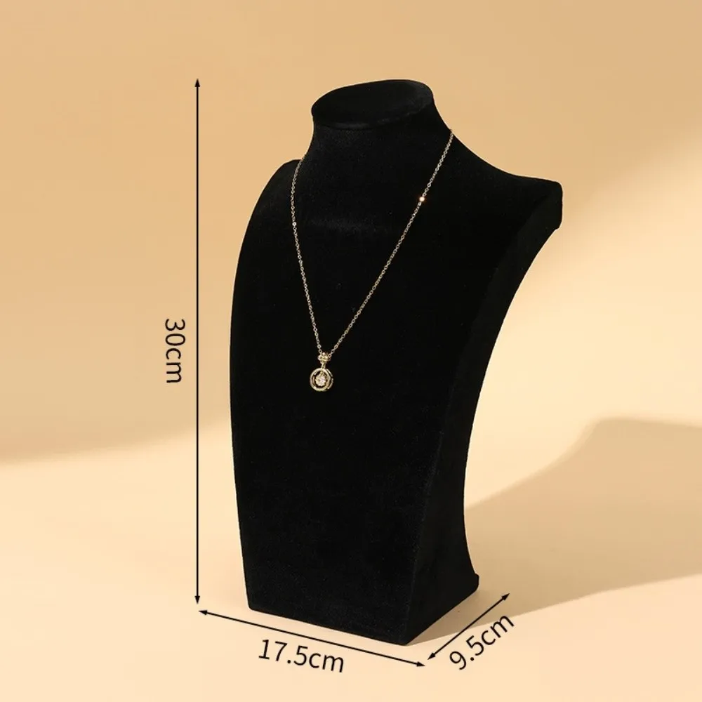 Velvet Cloth Necklace Display Stand Neck Mold Human Shape Jewelry Show Rack Counter Use Counter Display Prop Store Layout