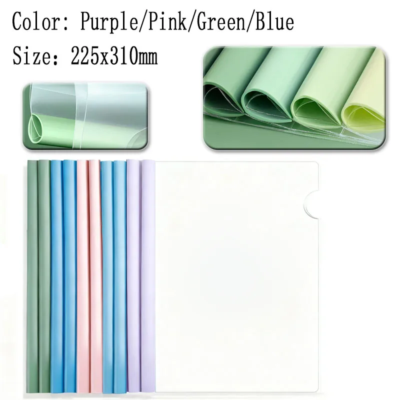 

10 шт., прозрачная папка формата А4, утолщенная пластиковая папка для файлов, водонепроницаемая тестовая сумка для хранения бумаги, офисная сумка для классификации документов