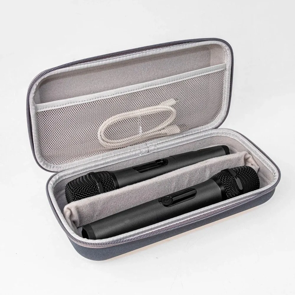 Hard Shell Microphone Storage Bag Drop Proof Water-Resistant Microphone Carrying Case Handheld Adjustable Mic Travel Bag