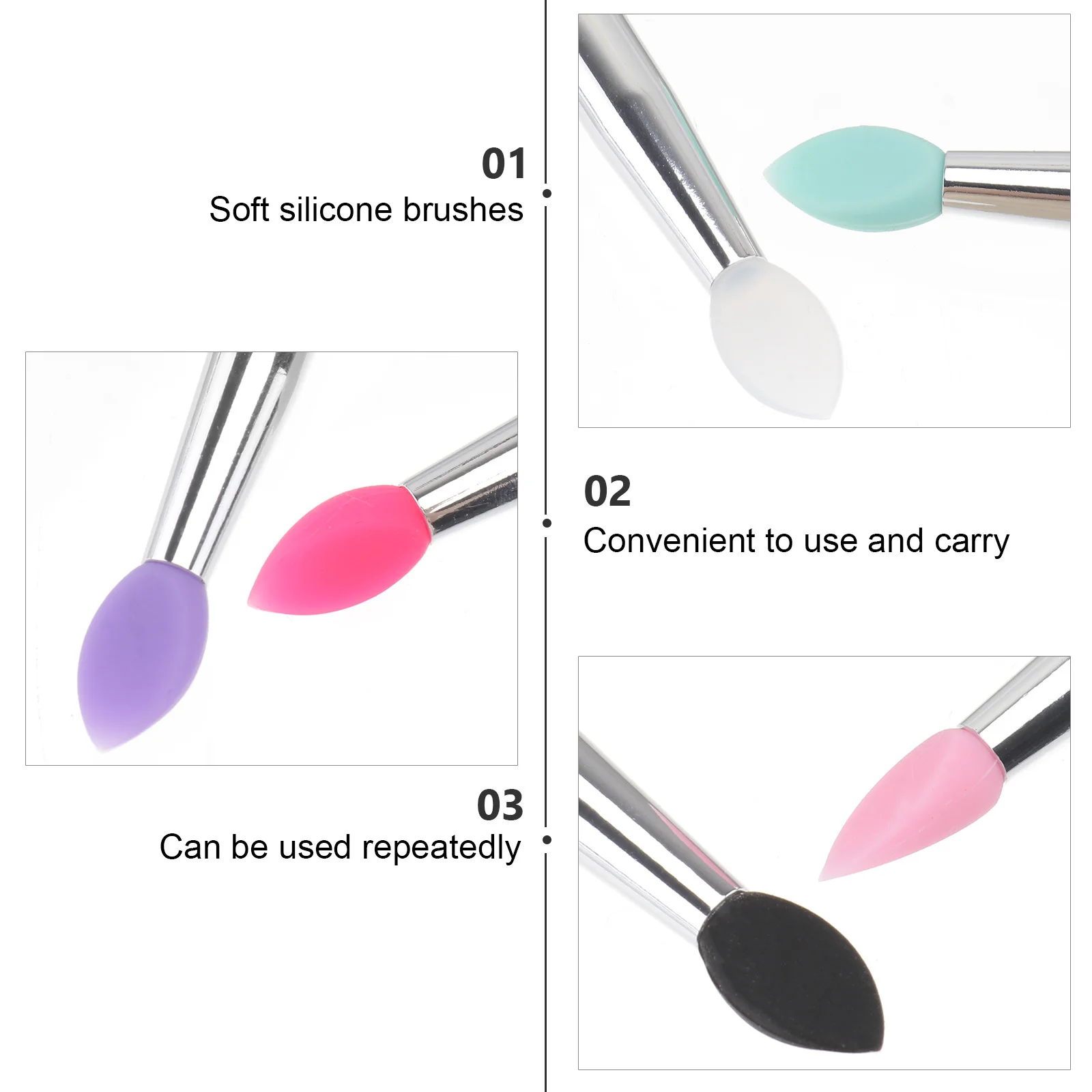 Kit di pennelli per applicatore per ombretto da 6 pezzi Strumento per trucco professionale adatto ai viaggi Colore misto per pennello per ombretto per uso quotidiano