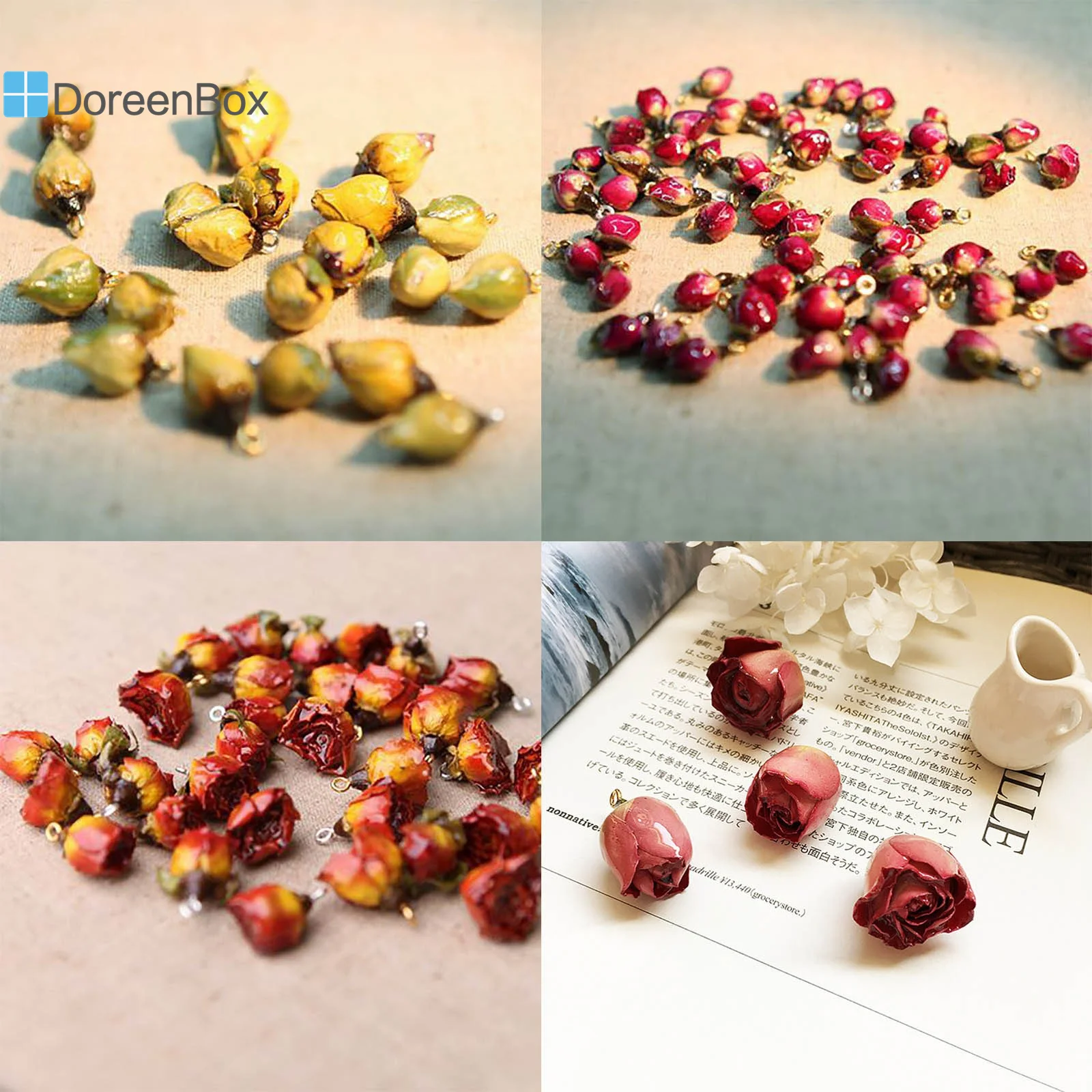 2 PCs Handmade Resin Flower Charms Jewelry Real Flower Pendants for DIY Earrings Necklace Jewelry Making New in