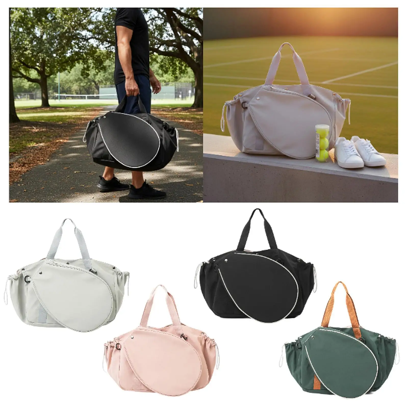 

Multifunctional Pickleball Paddle Bag Tennis Racquet Sports Bags for Women Men with Shoe Holder Organizer