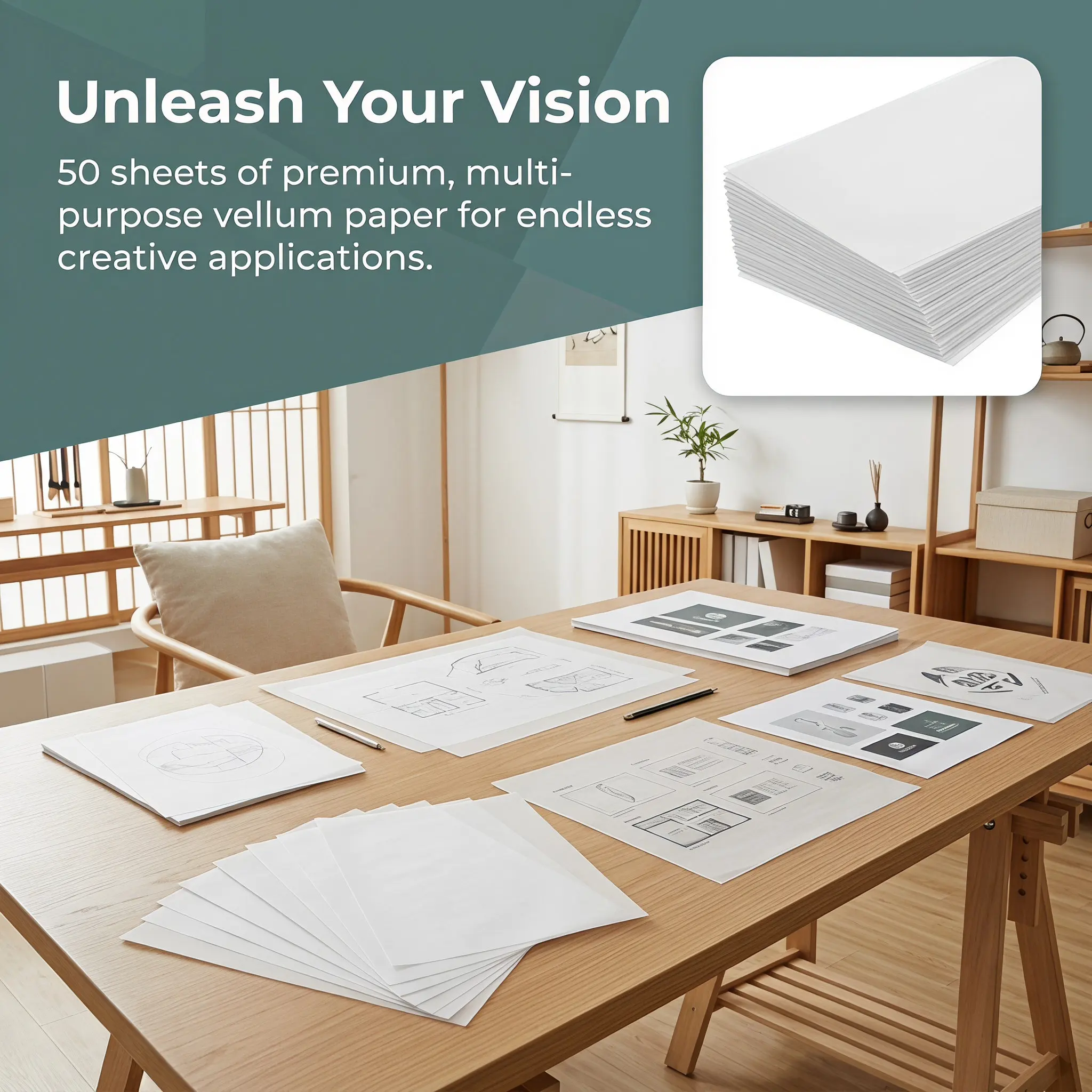 50Sheets Sulfate Paper Thick A4 Blank Multi-Function Printer Paper for Office Home Printing Crafts Photo Quality