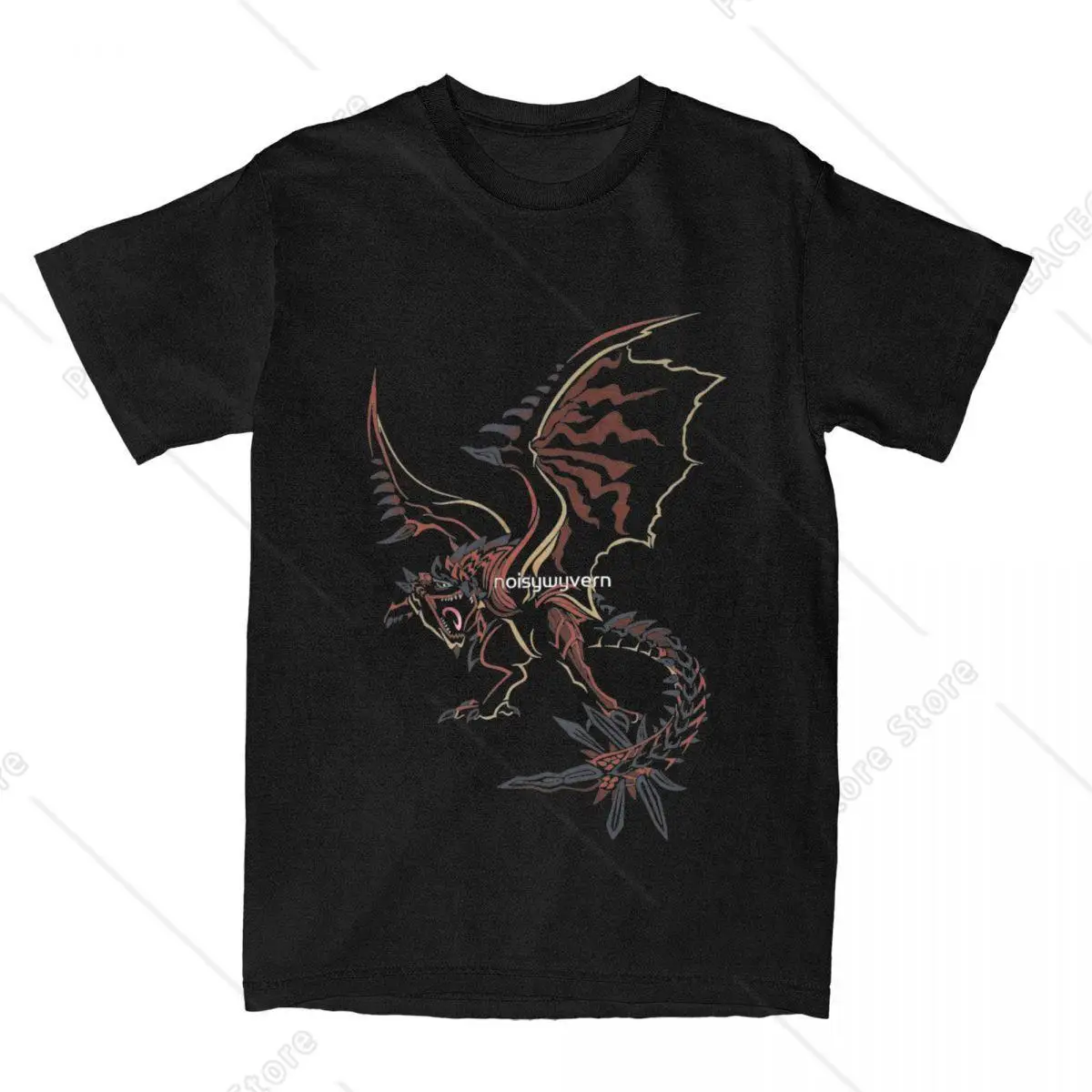 Man T-Shirt Rathalos T-Shirts Fashion Monster Hunter World Summer Tee Shirt Y2k Retro Casual 100 Cotton Tops Birthday Gift