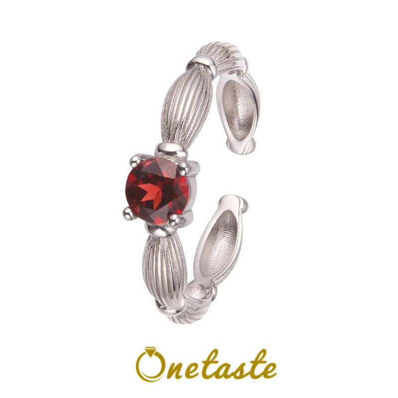 

Кольца из серебра 925 пробы с гранатом, цитрином, перидотом, аметистом, топазом, корнем лотоса, открытые точечные кольца, женские модные уникальные кольца-пасьянс с камнем