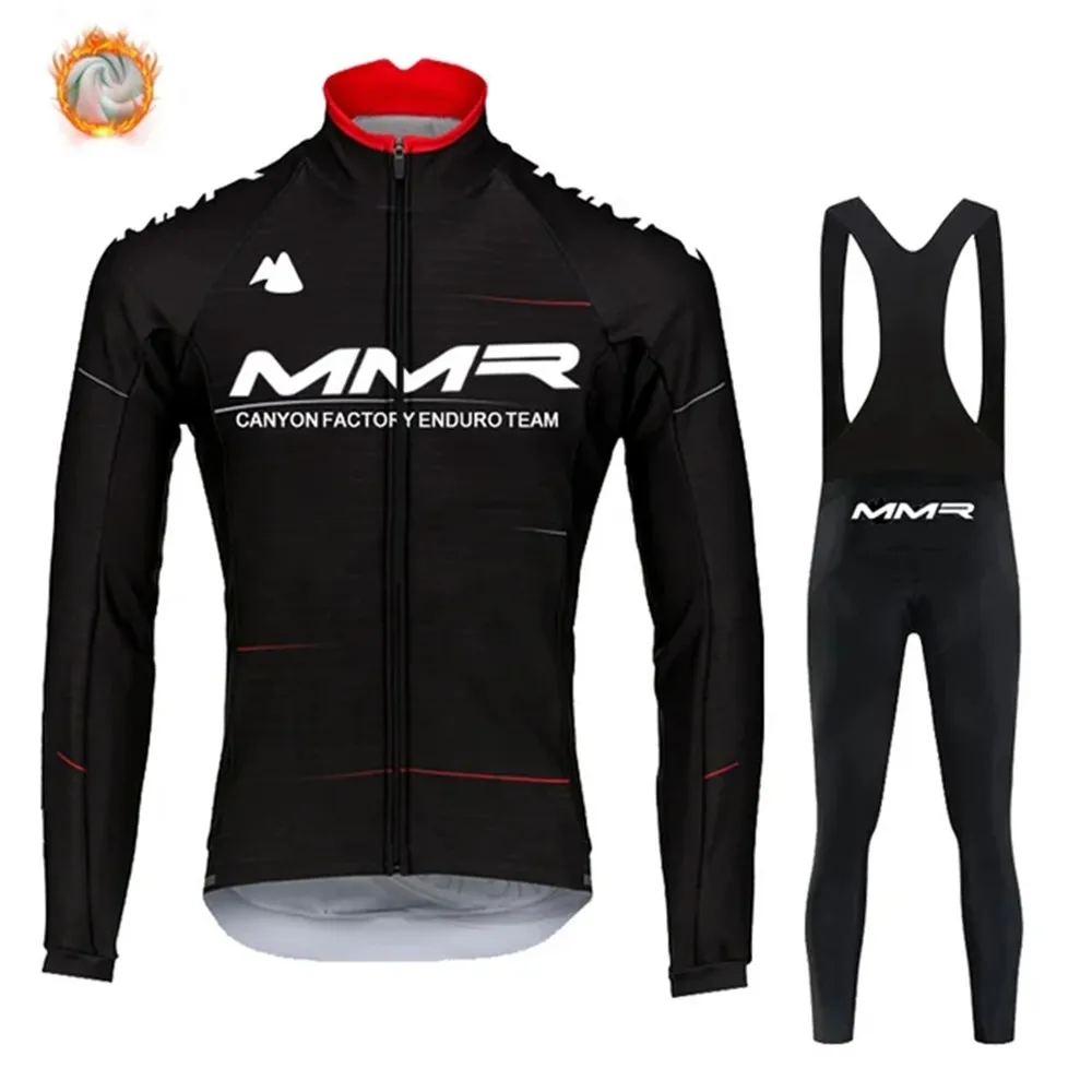 MMR Winter Hot Wool Coat Men Long Sleeve Jacket Sport Wool Jersey Bicycle Cycle Mountain Bib Tights Uniform Road Ciclismo Hombre