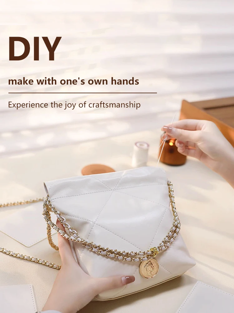 DIY Shoulder Bag 2024 New Advanced Tote Crossbody Bag Cowhide Diy Fashion Women\'s Woven Set High Quality Bag Send Accessories