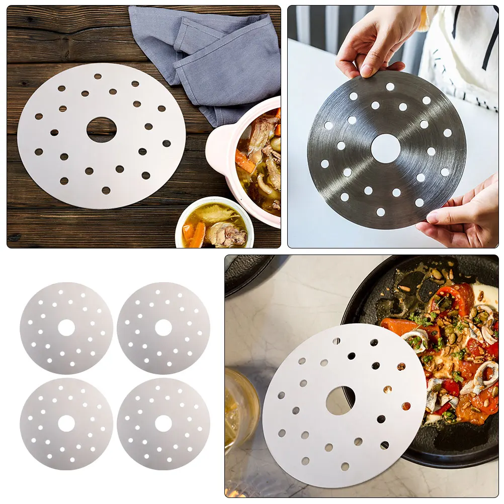 

4pcs Magnetic Pad Induction Cooker 430 Stainless Steel Heat Sheet 16 5cm Kitchen Cookware Gadgets Conduction Fin