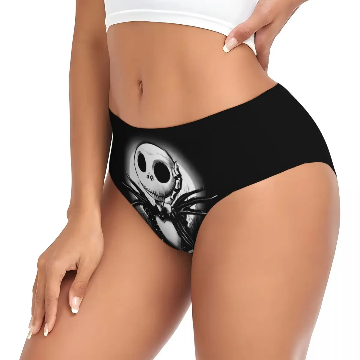 カスタムナイトメア・ビフォア・クリスマスパンティー下着女性快適ホラー映画スケルトンジャックナイトブリーフパンツ