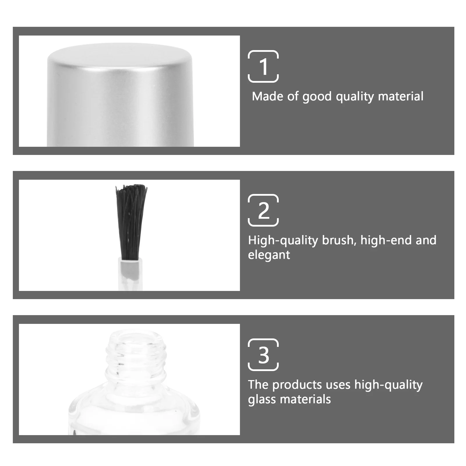10 قطعة من حاويات طلاء الأظافر الزجاجية الفارغة، غطاء فرشاة ممتاز، زجاجات آمنة مقاومة للانسكاب للسفر للاستخدام اليومي #6
