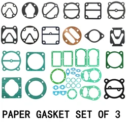 Luchtcompressor Cilinderkop Papieren pakking Set van 3 afdichting Pakking Dikker Cilinderkop Papieren pakking olie Luchtpomp Accessoires