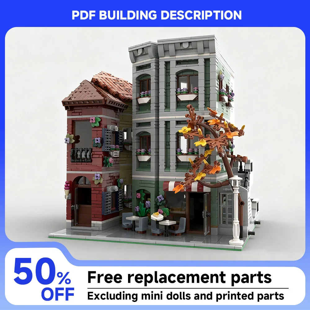 

3691 шт. узкая европейская уличная модульная MOC креативная уличная модель на заказ головоломка DIY сборная модель игрушки детский подарок для мальчика