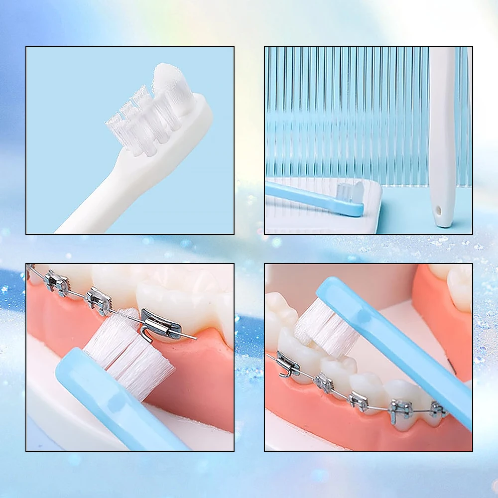 5pcs Orthodontic Toothbrush Small Head End Tuft Toothbrush Tiny Compact Interspace Brush Interdental Tooth Brush Oral Tooth Care