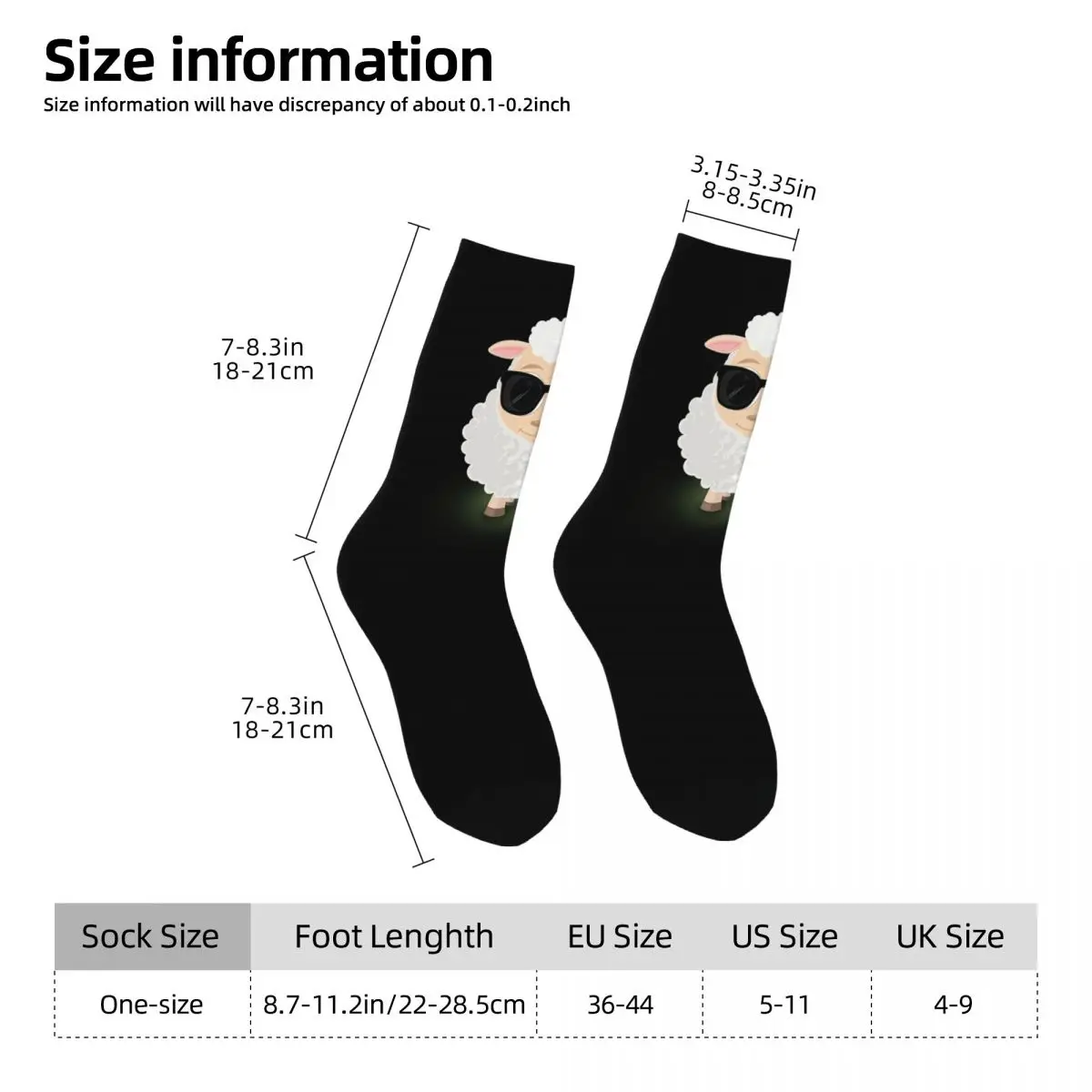 Meias de ovelha legais harajuku meias absorventes de suor durante toda a temporada meias longas acessórios para presente de aniversário unissex