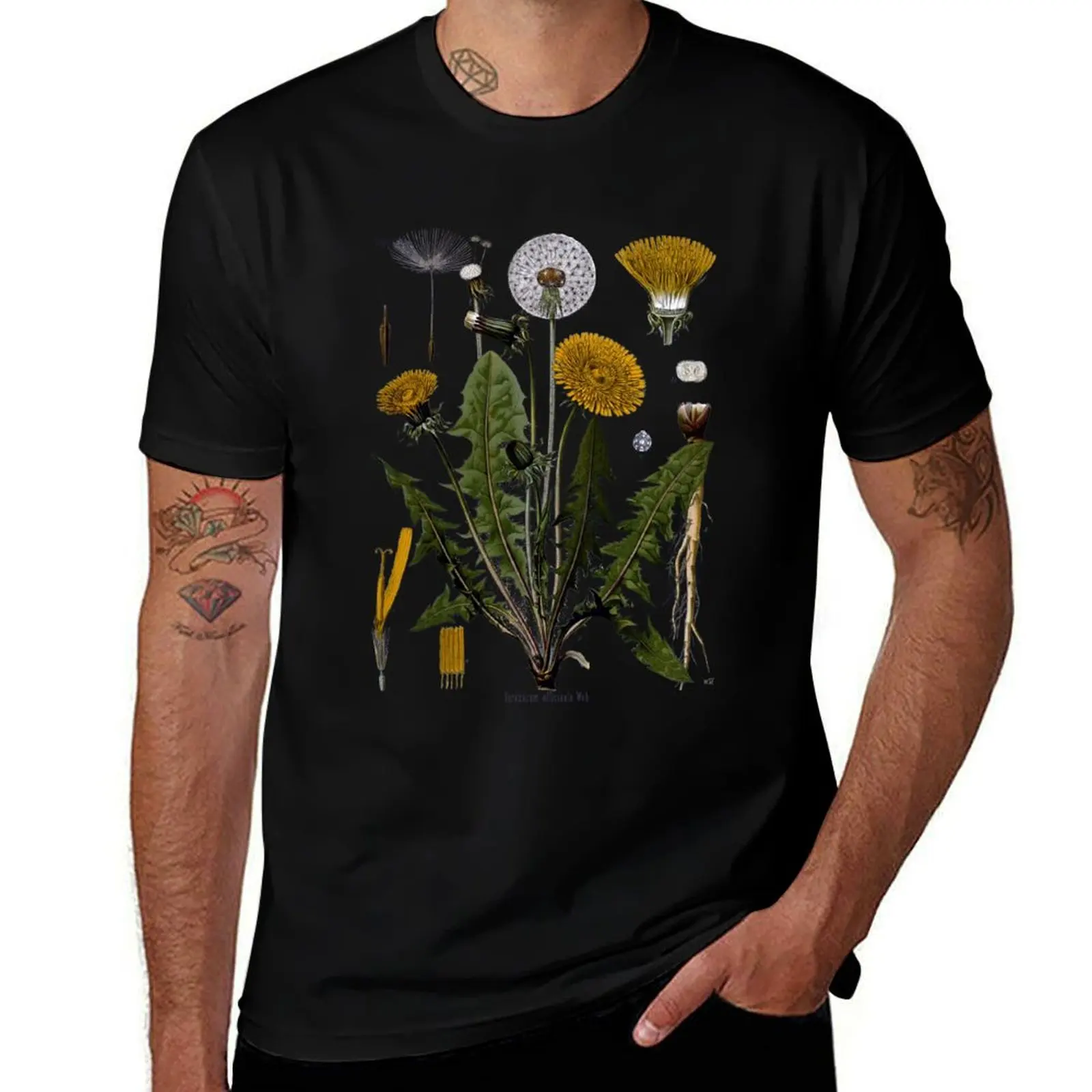 

Dandelion Botanical vintage T-Shirt cotton t shirt man t shirts for man pack cotton t shirts for man slim fit T-Shirt