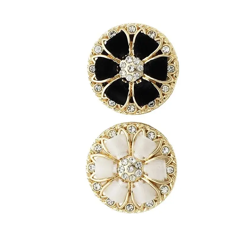 6pcs Flower Metal Luxury Brand Sewing Buttons Clothing Accessories Handmade DIY Material Decoration